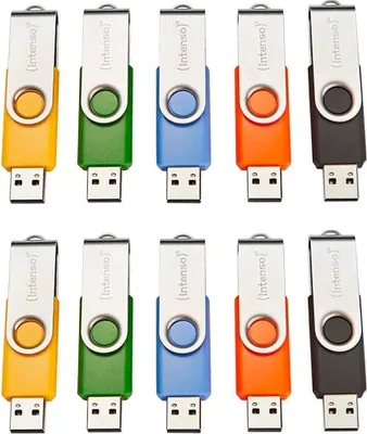 Image de Intenso 3503551 10 Intenso USB-Sticks Basic Line blau, gelb, grün, orange, schwarz 4 GB