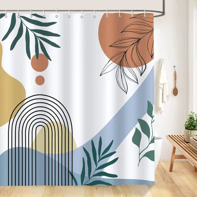 Productafbeelding van Douchegordijn met abstract boho-design, 180x180 cm