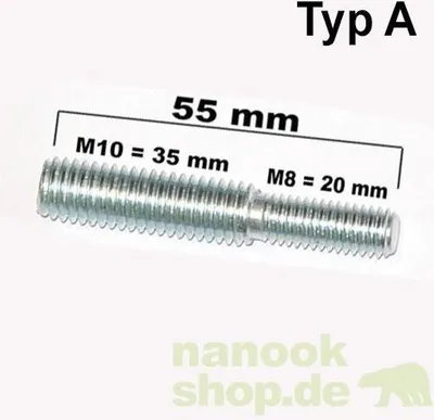 Produktbild von Gewindeadapter M8 / M10 - 55 mm - Typ A