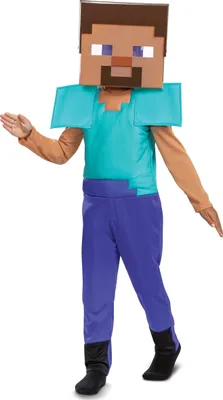 Image de Minecraft - Steve costume pour enfants taille enfant : 110-122