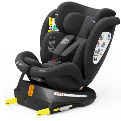 Produktbild von TWT I-SIZE Plus DELUXE BlackJeans Kindersitz mit 360 Grad drehbarem Isofix-System-BUF BOOF 0, 36 kg