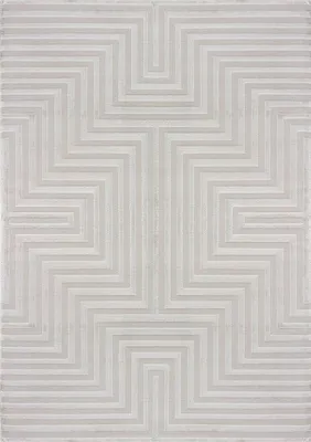 Produktbild von Kurzflor Teppich 3D-Design Wohnzimmer Silber 240x340 cm Rechteckig