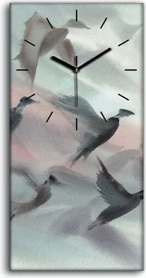 Produktbild von Dekor Leinwand Uhr Wandbilder 30x60 Gemälde Abstrakte Tier Vögel Kunst - schwarze Hände