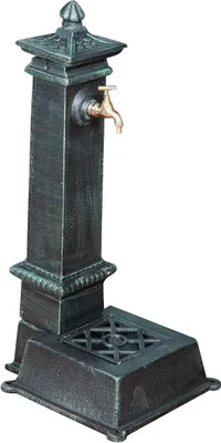 Productafbeelding van Tuinfontein - Waterkolom - Tuin Decoratie - Antiek Uiterlijk - 77 cm Hoog - Zwart