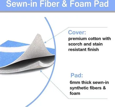 Produktbild von Famanu Mini Bügelbrettbezug - 125 x 30 cm - 100% Baumwolle - extra dicke Polsterung - hitze- und fleckenresistent