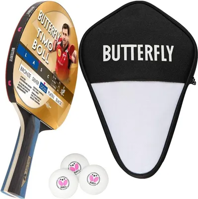 Produktbild von Butterfly 1x Timo Boll Gold 85021 Tischtennisschläger + Tischtennishülle + 3x 40+ 3*** Tischtennisbälle | Tischtennisset Tischtennis Set TT Tabletennis