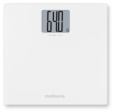 Zdjęcie produktu dla Medisana PS 470, Elektroniczna waga osobista, 250 kg, 100 g, Biały, kg, lb, ST, Prostokąt
