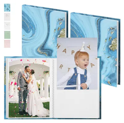 Productafbeelding van Fotoalbum voor 10x15 foto's, 2 stuks, blauw met oceaangolf