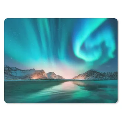 Produktbild von MuchoWow® Mauspad Mousepad Nordlichter - Schnee - Reflexion - Norwegen 23x19 cm - Mousepads - Maus Mat - Pad - Mausunterlage - Schreibtischunterlage - Mauspad