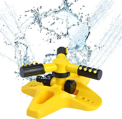 Produktbild von Wassersprenkler gelb für Garten 360° Rotation bis zu 3 Meter, mit Reihenschaltung