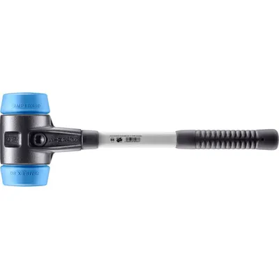 Produktbild von HALDER SIMPLEX Schonhammer Ø 80 mm TPE-soft blau mit verstärkem Tempergussgehäuse und Fiberglasstiel