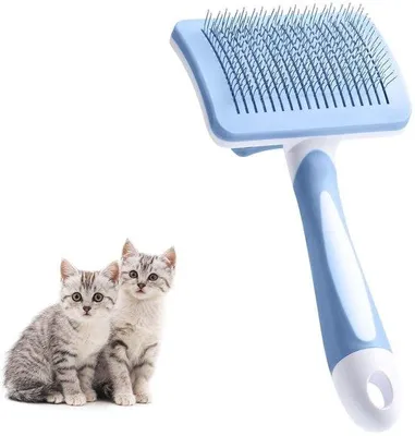 Productafbeelding van Ibenzoa® Borstel voor honden en katten met één druk op de knop reiniging, zachte rubberen en roestvrijstalen borstelharen, telescopisch, Memory-Soft-naalden met 142° hoek, ergonomische handgreep