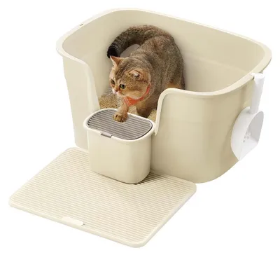 Obrázek produktu pro Sada pro kočičí toaletu – kočičí toaleta – vanička pro kočky – lehká – 64 x 76 x 33 cm