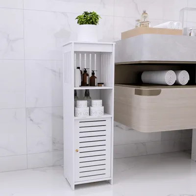 Produktbild von Badezimmerschrank mit 1 Tür offenes Fach 23x20x78cm Weiß