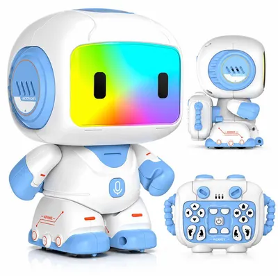 Produktbild von RC Roboter für Kinder, programmierbarer Spielzeugroboter mit 2,4 GHz Fernbedienung, Musik, Tanz, LED-Licht und Aufnahmefunktion