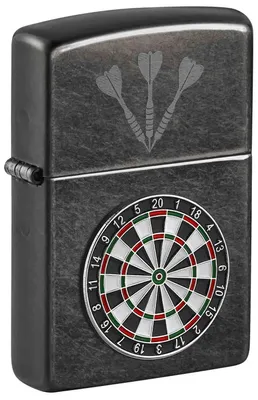 Produktbild von Zippo Feuerzeug Dartscheibe Dartboard Classic Grey Sturmfeuerzeug mit Emblem und Lasergravur