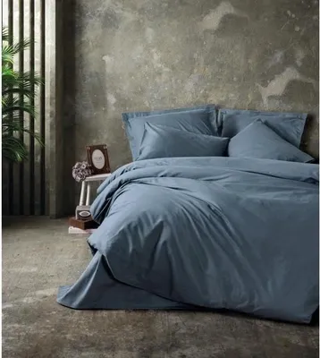 Zdjęcie produktu dla Pościel Antracytowa 220 x 240 cm, 100% Bawełna Renforcé, 2 Poszewki na Poduszki 60 x 60 cm