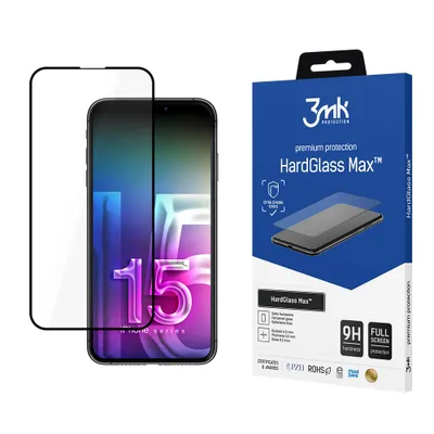 Produktbild von 3mk Display Gehärtetes Glas HardGlass Max für iPhone 15 Pro  0,3mm 9H