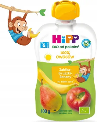 Produktbild von HiPP Mus dla dzieci jabłkowo-gruszkowo-bananowy 100 g
