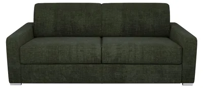 Produktbild von Schlafsofa 3 Personen mit Express-Bettfunktion aus grünem Stoff - Breite Latten 140 cm - Matratze 18 cm CALITO