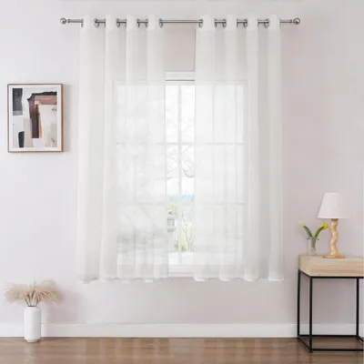 Image de Voilage - Semi-transparent - 140 x 137 cm - Blanc