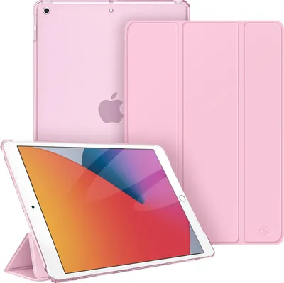 Produktbild von Fintie Hülle für iPad 10.2 Zoll (9. / 8. / 7. Generation, Modell 2021/2020/ 2019) - Ultradünn Schutzhülle mit transparenter Rückseite Abdeckung Cover mit Auto Schlaf/Wach, Rosa