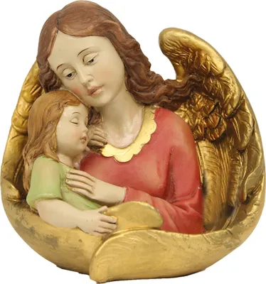 Produktbild von Heiligenfigur Schutzengel Mädchen 11 cm Polyresin Deko Figur