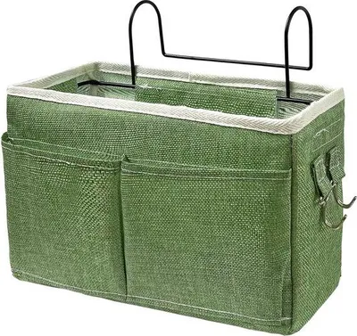 Produktbild von Famanu Bettorganizer mit Draht-Haken - Grasgrün