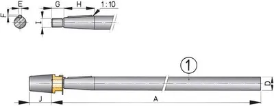 Obrázok produktu pre Hriadeľ Vetus z nehrdzavejúcej ocele s klobúčkovou maticou, dĺžka 1500 mm, priemer 30 mm
