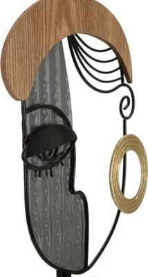 Obrázek produktu pro Lamapda stojací lampa 38 x 38 x 162 cm kov dřevo látka vícebarevná