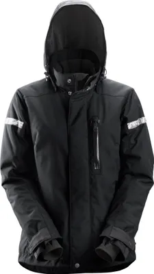 Produktbild von Snickers Damen AllroundWork 37.5® isolierte wasserdichte Arbeitsjacke, EN 343 Schwarz-S