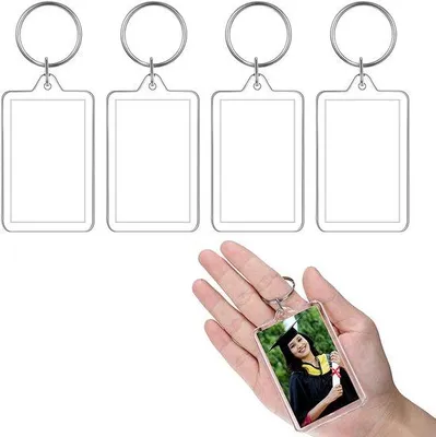 Produktbild von Acryl Schlüsselhänger 32x52mm für Fotos, persönliches Geschenk