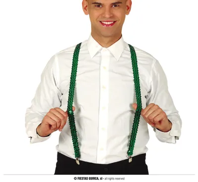 Produktbild von Hosenträger Pailletten Grün Erwachsene