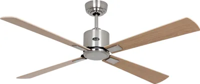Obrázek produktu pro Energeticky úsporný stropní ventilátor s dálkovým ovládáním Eco Neo III 132 cm kartáčovaný chrom Lopatky javor / buk