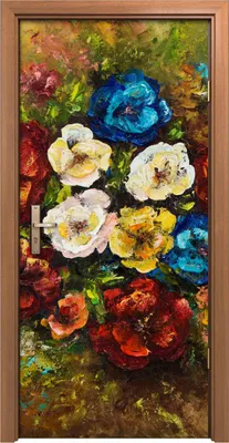Produktbild von Türposter 90x200 cm Türaufkleber Türtapete Türfolie Klebefolie frische Blumen Blumenstrauß Malerei