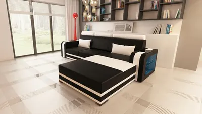 Zdjęcie produktu dla Sofa do salonu, skórzane sofy, kanapa, narożnik, narożna sofa, zestaw mebli, Hagen