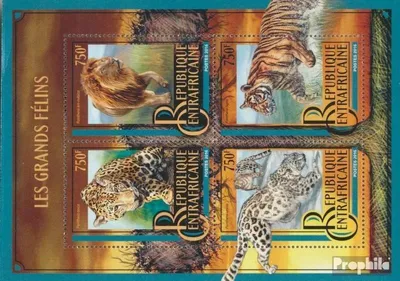 Produktbild von Briefmarken Zentralafrikanische Republik 2016 Mi 6635-6638 Kleinbogen (kompl. Ausgabe) postfrisch Große Katzen