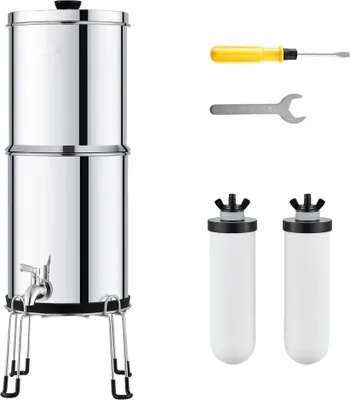 Obrázek produktu pro Gravitační vodní filtr - keramický filtr o objemu 7,8-8,5 litru - vodní filtr s vysoce kvalitní filtrační membránou - účinné čištění vody