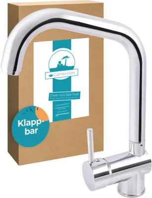 Klappbare Küchenarmatur Fürs Fenster – Schwenkbar, Aus Messing, Schwarz