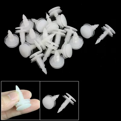Image de 20 Pièces Panneau Garniture Clip De Fixation Plastique Rivet Retenue Blanc
