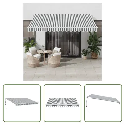Produktbild von The Living Store Markise Automatisch Anthrazit & Weiß 400x350 cm