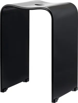 Produktbild von Bremermann Badhocker aus Acryl, ergonomisch, Schwarz, ca. 33 x 27,5 x 48 cm, 4,5 kg, belastbar bis 130 kg, für Bad, Dusche, Wohnzimmer, Schlafzimmer, Flur