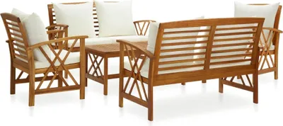 Produktbild von Maison Exclusive - 5-tlg. Garten-Lounge-Set mit Auflagen Massivholz Akazie