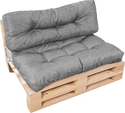 Image de Coussins palette lot en polyester BANANAIR 120x80x15 cm gris