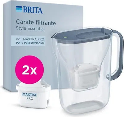 Obrázek produktu pro BRITA Style Essential karafa s vodním filtrem, objem 2,4 l, 2 filtry Maxtra Pro Pure, minerální modrá