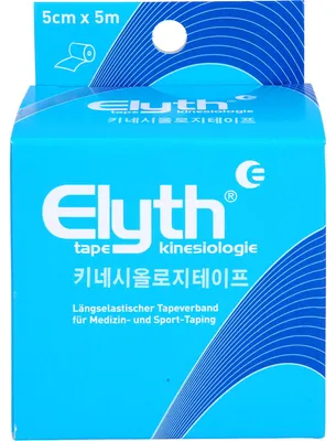Produktbild von Kinesiologie Tape Elyth 5 cmx5 m blau 1 St