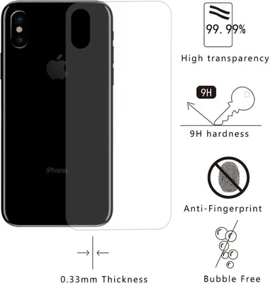 Produktbild von Apple iPhone X Panzer Schutz Glas Rückseite Back Hinten Schutzglas Echtglas Transparent