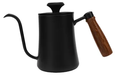 Zdjęcie produktu dla Czajnik z termometrem, 500 ml, stal nierdzewna 304, dziobek w kształcie łabędziej szyi, do nalewania, dzbanek do kawy, dom, kuchnia, czajnik elektryczny, skala, czarny