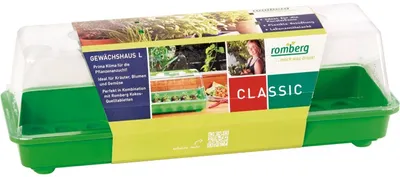 Obrázek produktu pro Romberg Gewächshaus L (Farbe grün, Vertiefungen, Schieberegler in der Haube)