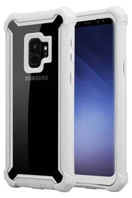 Obrázok produktu pre Cadorabo puzdro pre Samsung Galaxy S9 ochranné puzdro v šedej farbe puzdro na mobilný telefón TPU silikónové hrany sklo zadné akrylové